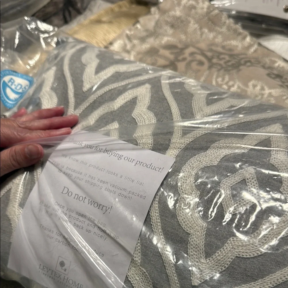 Levtex Home Gray Feather Filled    Decorative Pillow